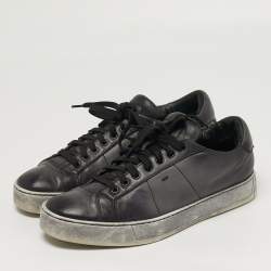 مملوكة مسبقًا Santoni Size 42 Two Tone Leather Lace Up Sneakers