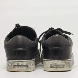 مملوكة مسبقًا Santoni Size 42 Two Tone Leather Lace Up Sneakers
