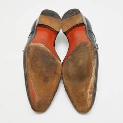 مملوكة مسبقًا حذاء ديربي مونيك سانتوني إبزيم مزدوج جلد أزرق مقاس 41