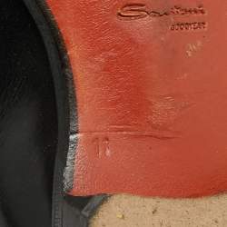 Pre Owned حذاء أكسفورد سانتوني أربطة جلد أسود مقاس 45.5