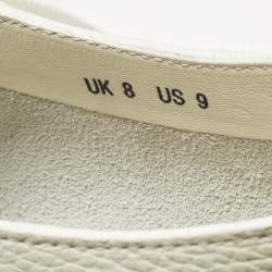 Pre Owned Santoni White Leather Low Top Sneakers