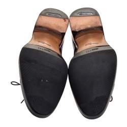 Pre Owned Santoni Blue Leather Derby Size 42