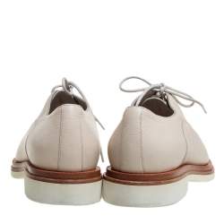 Santoni Beige Leather Lace Up Oxfords Size 40