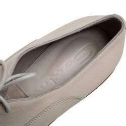Santoni Beige Leather Lace Up Oxfords Size 40