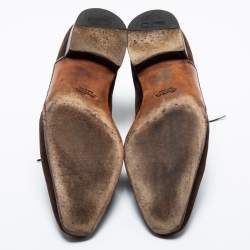 Santoni Dark Brown Suede Lace-Up Desert Boots Size 41.5