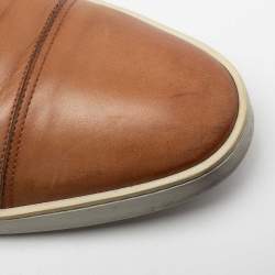 Santoni  Brown Leather Lace Up Derby Size 45.5