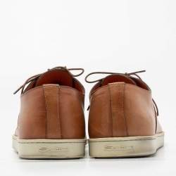 Santoni  Brown Leather Lace Up Derby Size 45.5