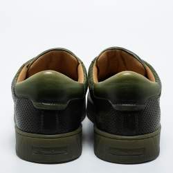 Santoni Two Tone Perforated Leather Low Top Sneakers Size 42