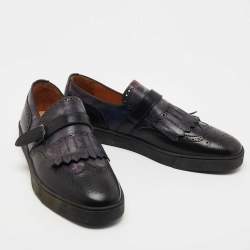 Santoni Two Tone Leather Loafer Sneakers Size 46