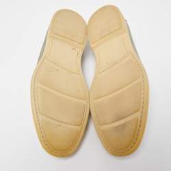 Santoni Green Leather Slip On Loafers Size 42