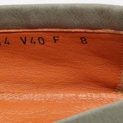 Santoni Green Leather Slip On Loafers Size 42