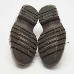 Pre Owned Santoni Brown Leather Emre Lace Up Oxfords Size 41.5