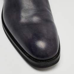 Santoni Two Tone Nubuck and Leather Midcalf Boots Size 44