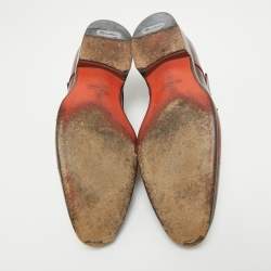 Santoni Brown Leather Monk Strap Derby Size 41.5