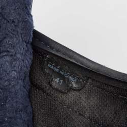 Pre Owned See by Chloe Navy Blue Fur Flat Slides Size 41