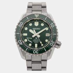 Pre Owned Pre-Owned Seiko Prospex LX Spring Drive SBDB039 Green Automatic Titanium Men's Wristwatch 44 MM