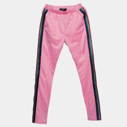 Se'renede Pink Jersey Lurex Side Trim Detail Track Pants M