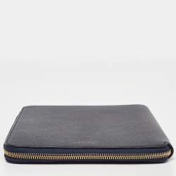 Smythson Blue Leather Notebook Writing Zip Organizer 