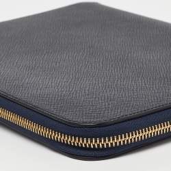 Smythson Blue Leather Notebook Writing Zip Organizer 