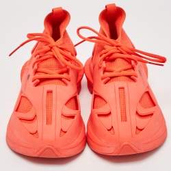 Stella McCartney X Adidas Orange Fabric and Rubber Athletic Low Top Sneakers Size 40.5