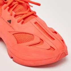 Stella McCartney X Adidas Orange Fabric and Rubber Athletic Low Top Sneakers Size 40.5