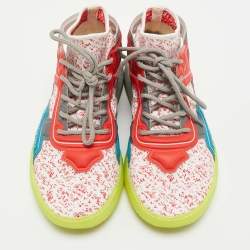 Pre Owned Stella McCartney Trainer Size 43 Multicolor Faux Leather and Knit Fabric Lace Up Sneakers