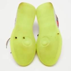 Pre Owned Stella McCartney Trainer Size 43 Multicolor Faux Leather and Knit Fabric Lace Up Sneakers