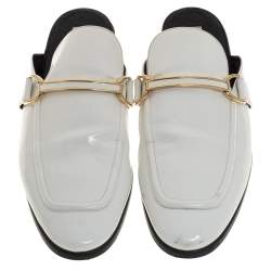 Stella McCartney White Faux Leather Holzer Slip On Loafers Size 41