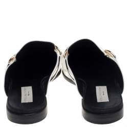 Stella McCartney White Faux Leather Holzer Slip On Loafers Size 41