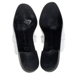 Stella McCartney White Faux Leather Holzer Slip On Loafers Size 41