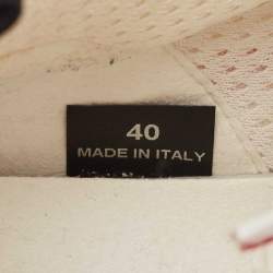 Stella McCartney Red/White Faux Leather and Faux Suede Trainers Sneakers Size 40
