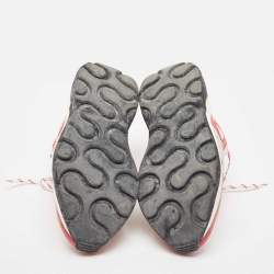 Stella McCartney Red/White Faux Leather and Faux Suede Trainers Sneakers Size 40