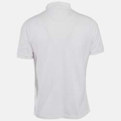 Stone Island White Cotton Pique Polo T-Shirt L