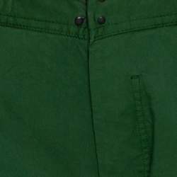 Stone Island Green Stretch Cotton Regular Fit Trousers L
