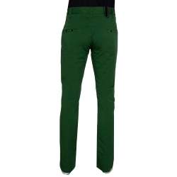 Stone Island Green Stretch Cotton Regular Fit Trousers L