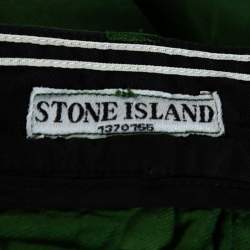 Stone Island Green Stretch Cotton Regular Fit Trousers L