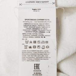 Stone Island White Logo Embroidered Cotton Sweatshirt M