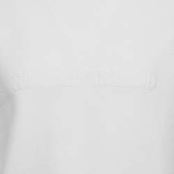 Stone Island White Logo Embroidered Cotton Sweatshirt M