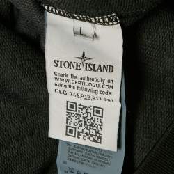 Pre Owned Stone Island Black  Printed Cotton Crew Neck Sweatshirt L