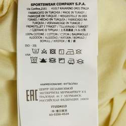 Pre Owned Stone Island Yellow Logo Applique Detail Cotton Crew Neck T-Shirt XXL