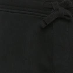 Pre Owned Stone Island Black Cotton Logo Applique Fleece Jogger Pants S