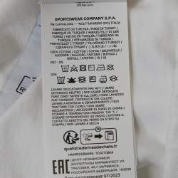 Pre Owned Stone Island White Cotton Knit Logo Printed Hoodie M