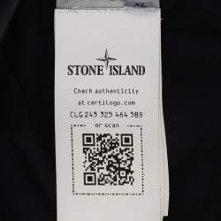 Pre Owned Stone Island Navy Blue Jersey Logo Patch Jogger Pants XL