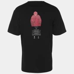 Pre Owned Stone Island Black Print Cotton Half Sleeve T-Shirt XL