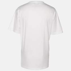 Pre Owned Stone Island White Jersey Logo T-Shirt XL