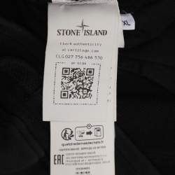 Pre Owned Stone Island Black Jersey Logo Patch Short XL
