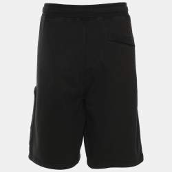Pre Owned Stone Island Black Jersey Logo Patch Short XL