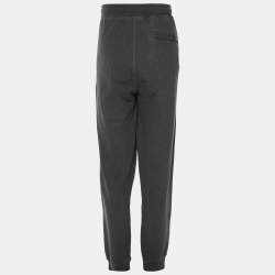 Pre Owned Stone Island Grey Jersey Logo Patch Jogger Pants XL