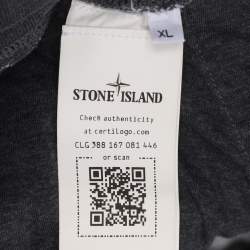 Pre Owned Stone Island Grey Jersey Logo Patch Jogger Pants XL
