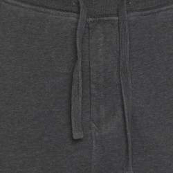 Pre Owned Stone Island Grey Jersey Logo Patch Jogger Pants XL
